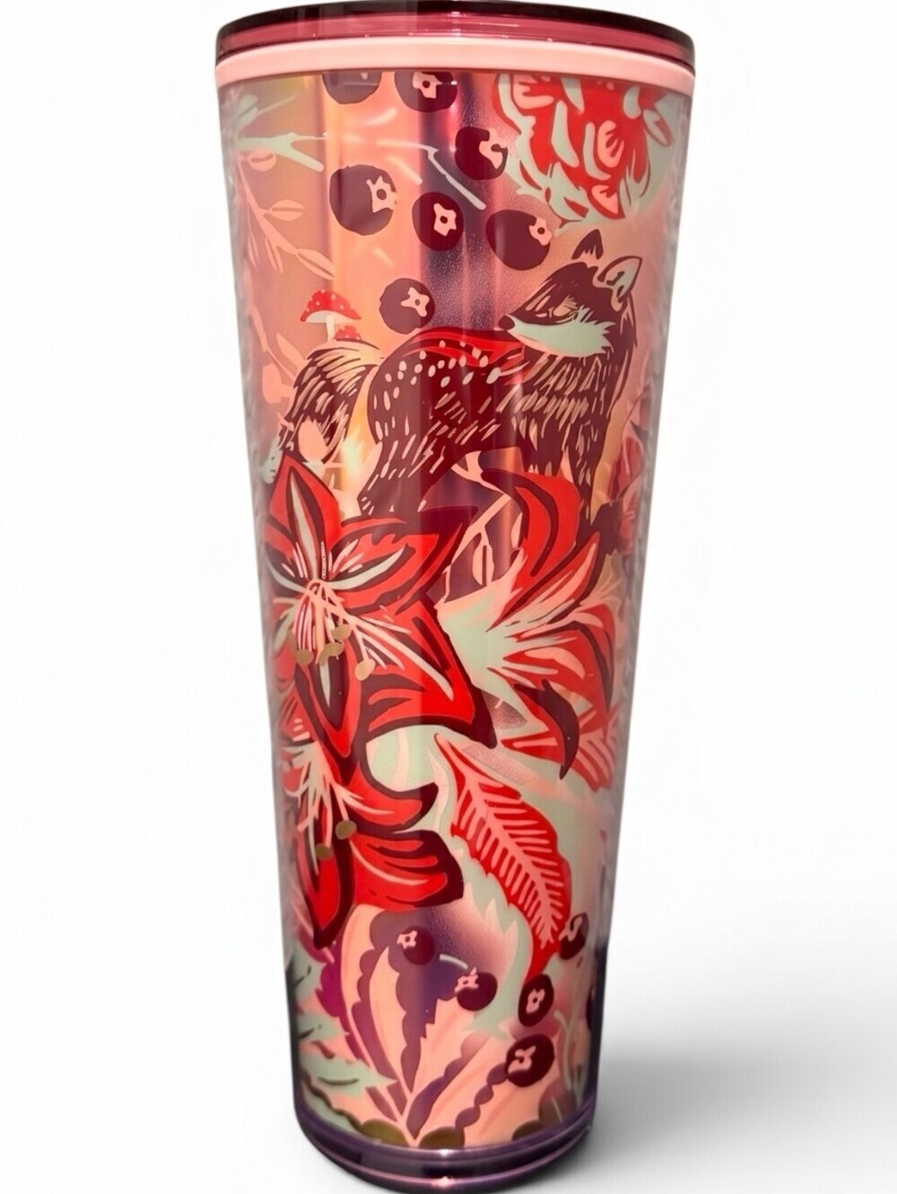 Starbucks 2022 Enchanted Forest Fox Floral Tumbler 24 oz Holiday - Picture 3 of 6